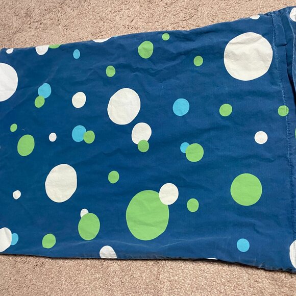 Pottery Barn Teen Pillowcase Polka Dot Bubble Pop Lime Green Blue Good COndition - Picture 4 of 4